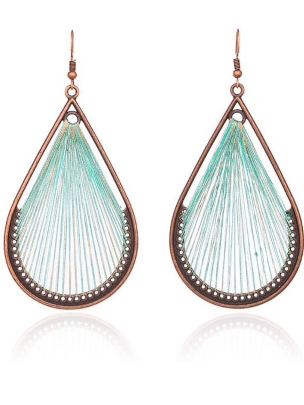 Peruvian Handmade Silk Thread Dangle Earrings NWT